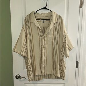 American Eagle Outfitters Beige and Brown Striped Shirt